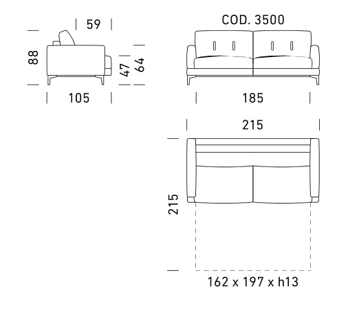 Диван Dienne Salotti Evo 3500 Sigma 400 Evo
