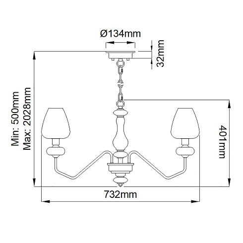 Люстра Elstead Lighting DL-ARMAND5-AB 