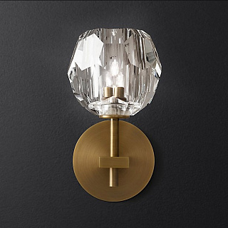 Boule De Cristal  Single Sconce Lacquered Burnished Brass