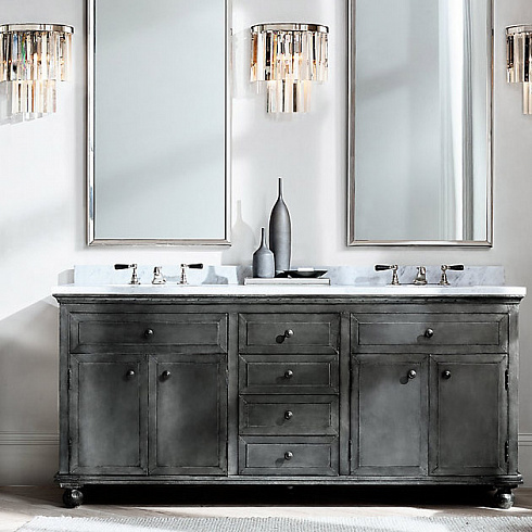 Бра Restoration Hardware 1920s Odeon Clear Glass Fringe Sconce Polished Nickel 1920s Odeon 68080429 PN