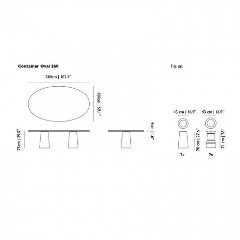 Стол Moooi Container Oval 260 CONTAINER