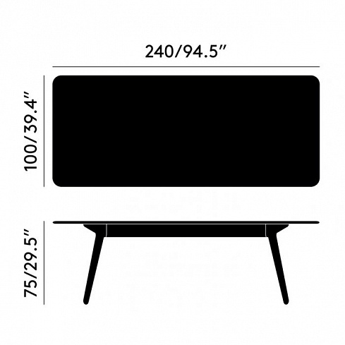 Обеденный стол Tom Dixon Slab 2.4 Black Slab WOT11BL-M1