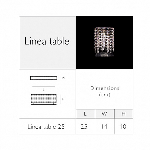 Настольная лампа Manooi Linea T 25 Crystalight