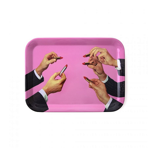 Поднос Seletti Lipsticks Pink Toiletpaper Tray 19030