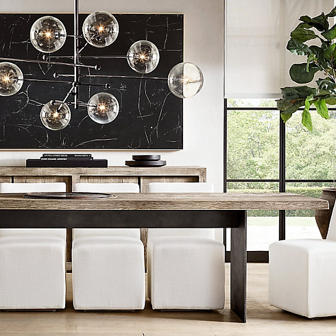 Люстра Restoration Hardware Glass Globe Mobile 55" Polished Black Glass Globe 68090118 BLK