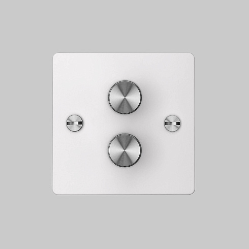 Диммер Buster and Punch 2G Cross White/steel Switches UK UK-DI-CO-2G-LED-WH-ST-A