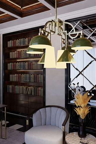 Люстра MM Lampadari Mya 7415/8 Mya 7415/8 Brunito Burnished+verde/bianco     