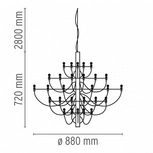 Люстра Flos 2097/30 chrome 2097 A1402057