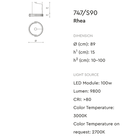 Подвесной светильник Italamp Rhea 747/S90 Chrome Rhea 00747900 001