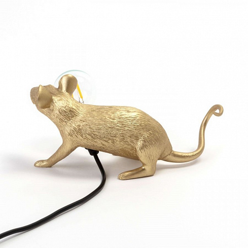 Настольная лампа Seletti Mouse Lamp Lyie Down Gold USB Mouse Lamp 15232