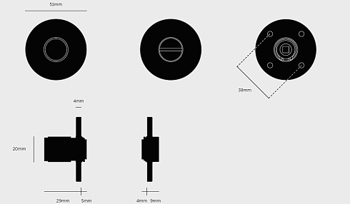 Замок Buster and Punch Thumbturn Cross Black Door Cross UK-TT-38-BL-A
