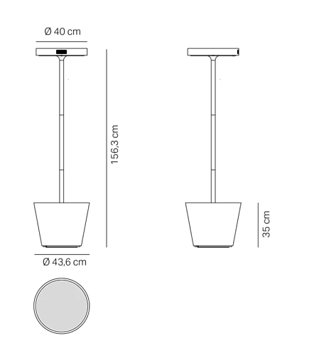 Уличный светильник Zafferano Poldina Reverso Solar L Wi-Fi Black  Poldina LD1430D3