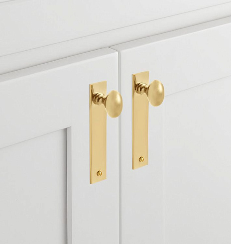 Ручка-кнопка Rejuvenation Oval Rectangle Backplate L.10.2cm Aged Brass Oval 8430939