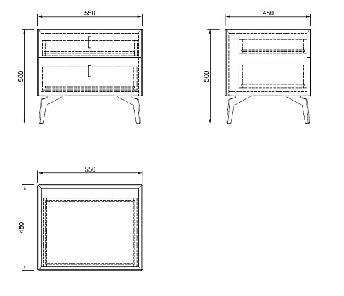 Тумбочка с двумя ящиками светлая см Garda Decor 77IP-NS817/1 
