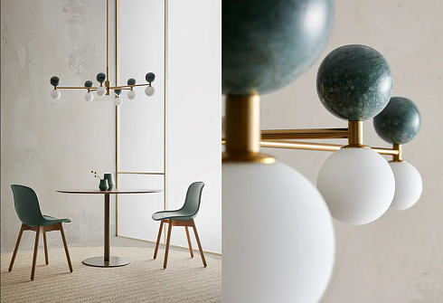 Подвесной светильник Aromas del Campo Dalt Aged Gold/Green Dalt C1280+aged gold/green marble