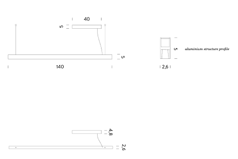 Подвесной светильник ILTI LUCE Zirkol Linear UGR 60W 4000K Dali Black  Zirkol BZRL1714I49NNE