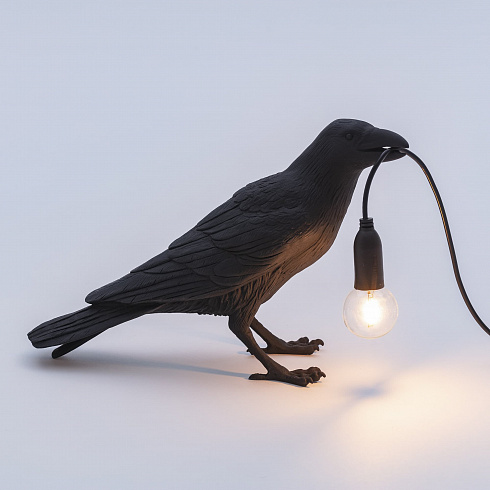 Настольная лампа Seletti Bird Waiting Black Bird Lamp 14735