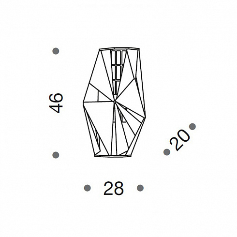 Настенный светильник IDL 476/4A black Crystal rock