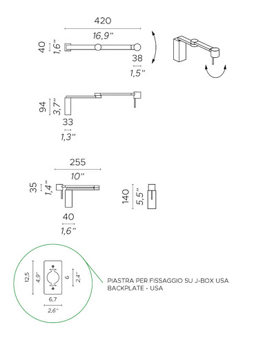 Настенный светильник Contardi MANHATTAN AP nickel MANHATTAN ACAM.001387