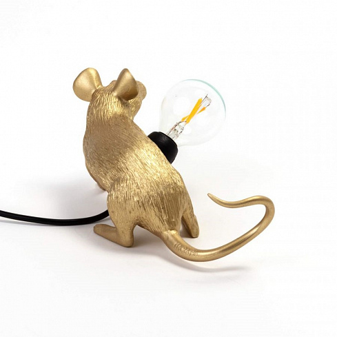 Настольная лампа Seletti Mouse Lamp Lyie Down Gold USB Mouse Lamp 15232