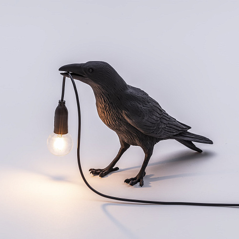 Настольная лампа Seletti Bird Waiting Black Outdoor Bird Lamp 14725