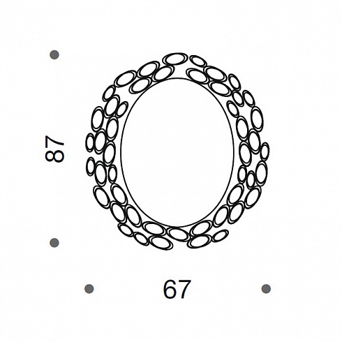 Зеркало IDL 448/oval steel Chrysalis