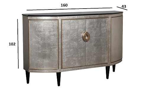 Комод серебристый с гранитн.столешницей см Garda Decor ART-N2911-S 