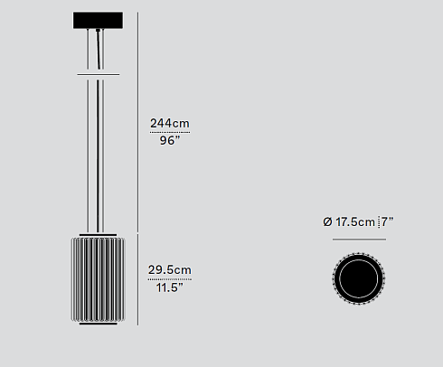 Подвесной светильник A-N-D Column 175 Vertical 1 Carbon Column COL-175-1-P-V-CBN