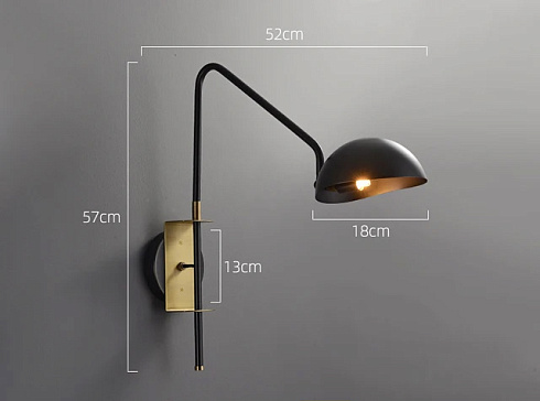 Настенный светильник Delight Collection MT9049-1WB black/bronze Wall lamp