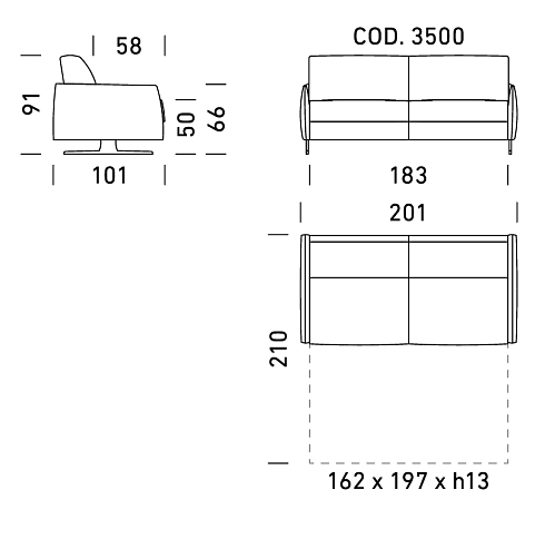 Диван Dienne Salotti Revival 3500 Virgo 130 Views II
