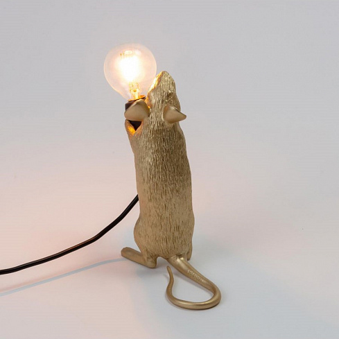 Настольная лампа Seletti Mouse Lamp Standing GOLD USB Mouse Lamp 15230
