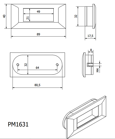 Ручка-кнопка Dauby PM1631 Light Bronze (LB) 64 mm  Latus (Fama Collection) 10142