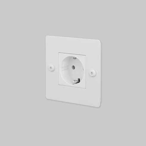 Розетка Buster and Punch 1G / Schuko Type F / Linear / Without B+P Logo / White Sockets CSC-144096