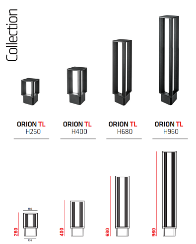 Уличный светильник AUGENTI Orion TL 36W 2700K on/off  Orion 484F0/HR35PO