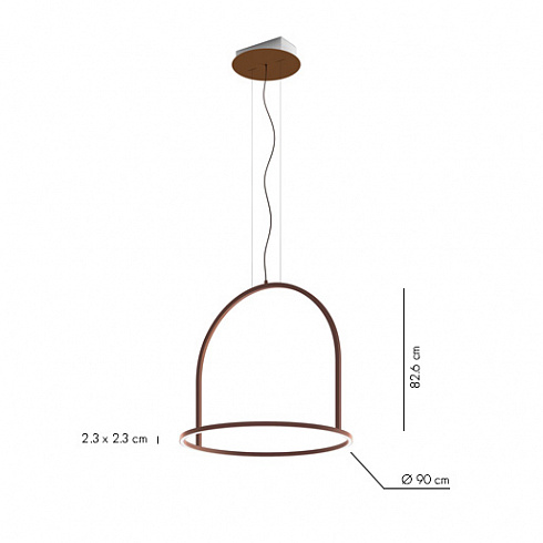 Подвесной светильник Axo Light U-Light 90 Rust Brown U-light SPULI090LEDRUXX