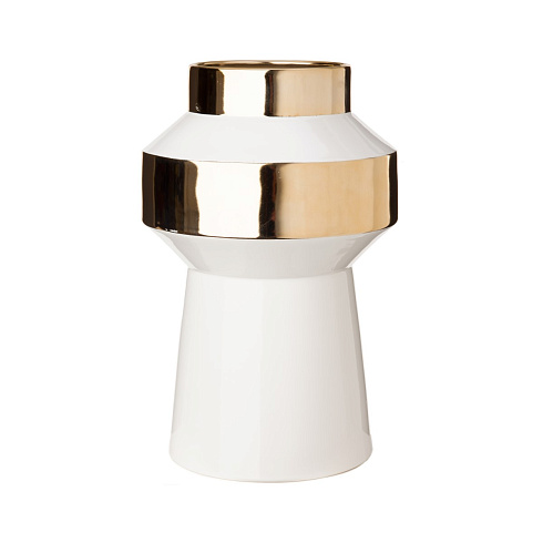Ваза Pols Potten Object White And Gold M Object 240-205-020