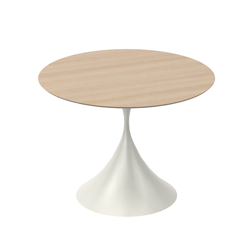 Обеденный стол Midj Leo Veneer d150сm White/Natural Oak Leo Leo Veneer BB / I22