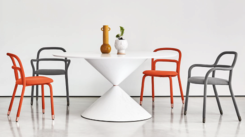 Журнальный столик Midj Clessidra Hide H30 D80 Graphite / Dark Grey Clessidra T19653480C+EG+GW