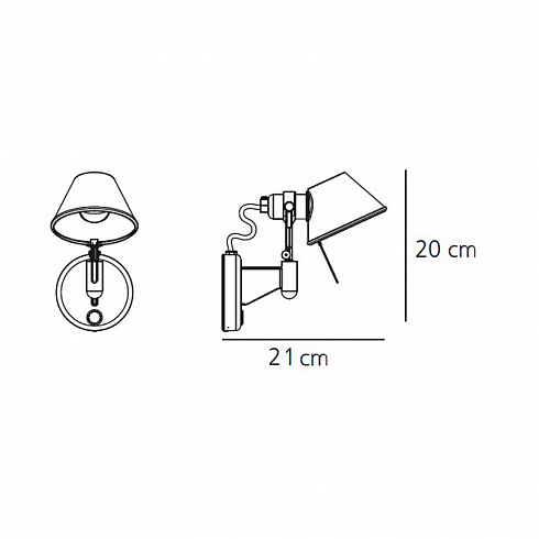 Настенный светильник Artemide A010750 Tolomeo Faretto