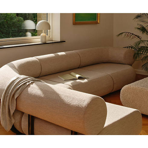Диван Tom Dixon Fat Left Arm Facing Backrest - Configuration 4 - Dark Grey (Kvadrat Divina Melange 0180) FAT Fat-Sofa-Comb4-DM0180