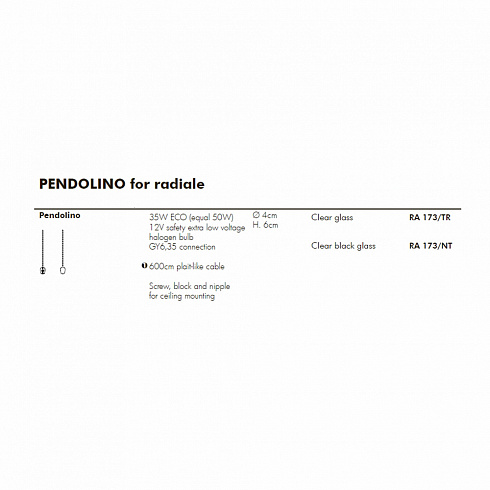 Подвесной светильник Album RA 173/TR RADIALE