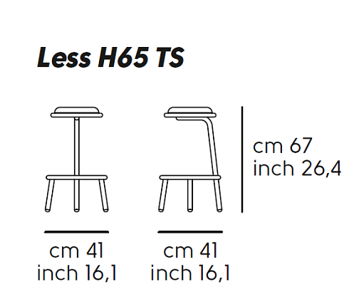 Табурет Midj Less H65 M TS Bulgaro Red / Facepowder pink  Less S2340HT+FP+ THR4