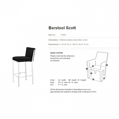 Барный стул Eichholtz Scott Barstool 110426