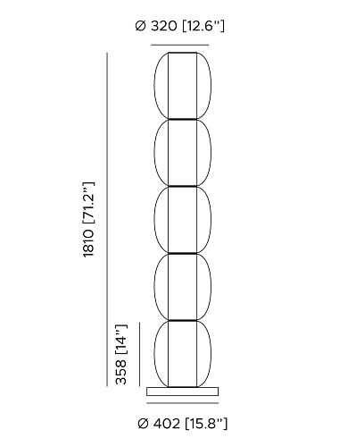 Напольный светильник Contardi Alma Totem Fumé Alma ACAM.006024