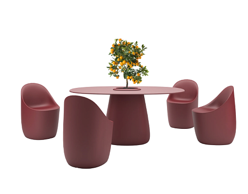 Уличный стол Qeeboo Cobble 160 HPL Indian Red Cobble 63011IR