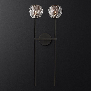 Boule De Cristal Grand Double Sconce Bronze