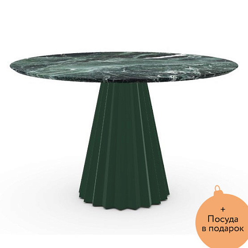 Обеденный стол Midj Plisse 120 Green Plisse T2220120_EL_MVE