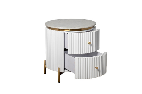 Тумбочка 2 ящика с мраморной столешницей dсм Garda Decor 77IP-GD009-TUMB/1 