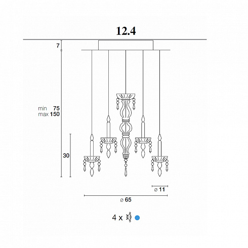 Люстра Light4 LIMELIGHT 12.4 Transp/Bianco LIMELIGHT