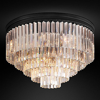 1920s Odeon Clear Glass Fringe 5-Tier Polished Nickel